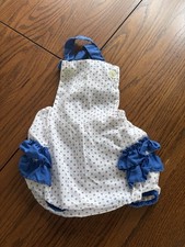 VTG 12 Months Baby Girls One Piece Overalls Romper Shortalls Sailboat Ruffles