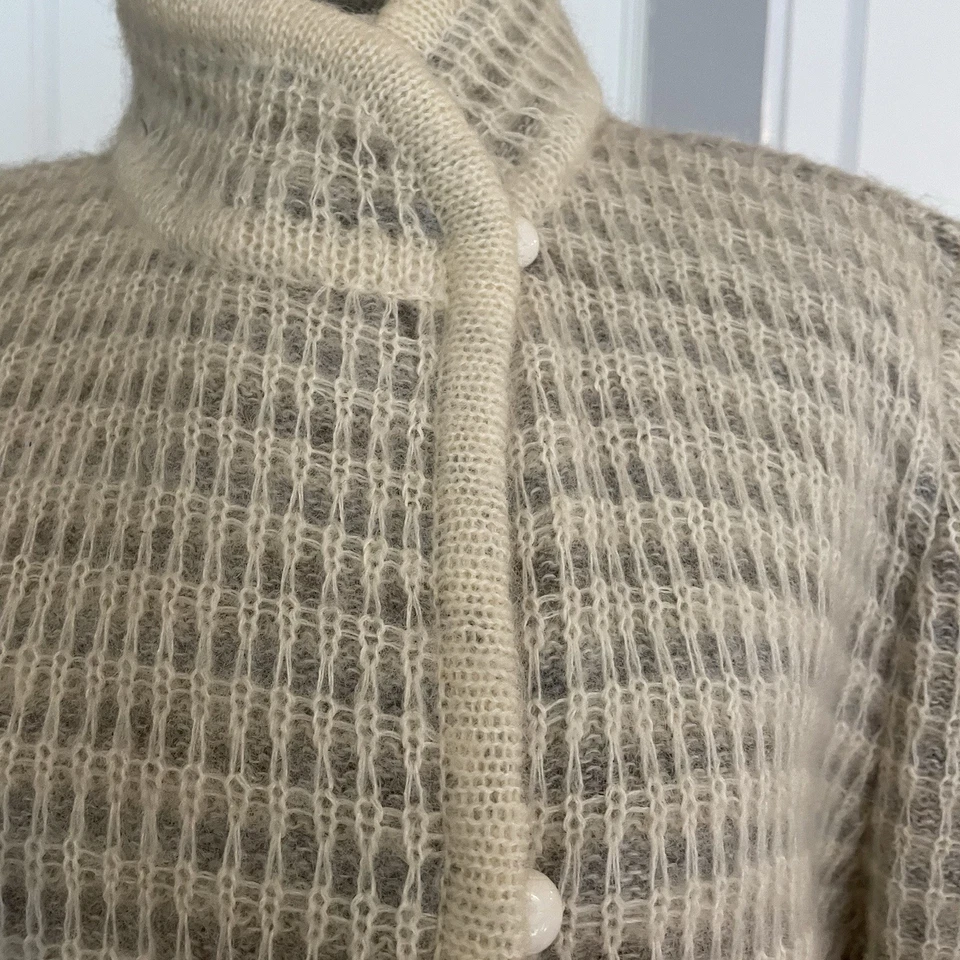 Abrigo Suéter De Colección IB Difusión Mohair Mezcla Lana Para Mujer Talla Grande Boho Retro Foto 2 de 4