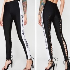 NWOT Fenty Puma by Rihanna Black White Back Lace Up Leggings Sold Out Size Small