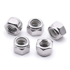1/4"-20 Nylon Lock Nuts, 304 Stainless Steel 18-8 Hex Insert Locknuts, UNC ...