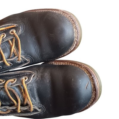 8.5 E Vintage Red Wing Mens Black Leather Lace-Up Work Boots 919