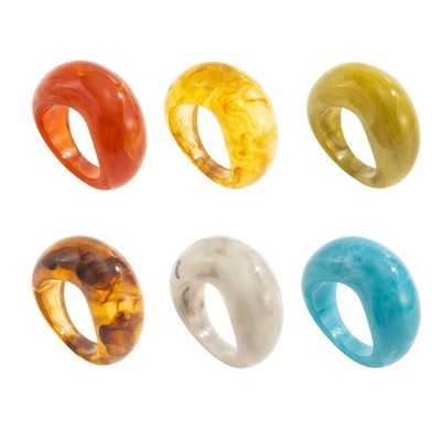 Unique Resin Ring Stackable Joint Ring Fashion Statement Finger Accessories