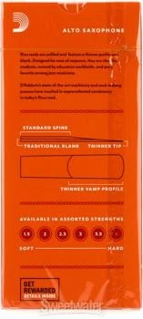 Cañas de saxofón alto D'Addario Rico - 2,0 (paquete de 25) Foto 3 de 3
