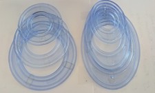 Clear Blue Plastic Oval  Circle Stencil Template Rings Set