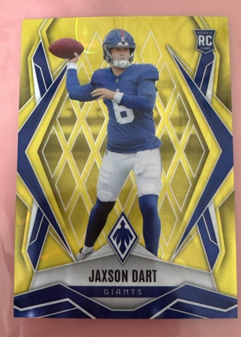 2025 Phoenix Football NY Giants Jaxson Dart Yellow Lava RC /125