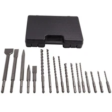17X Rotary Hammer Drill Bits Set Chisel Masonry Hole Tool for SDS Plus