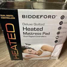 Biddeford Deluxe Queen Quilted Heated Electric Mattress Pad Dual Controllers