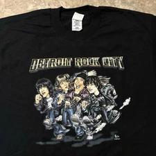Vintage Detroit Rock City Shirt Kiss Mens XL Black The Rules Goodbye 90s