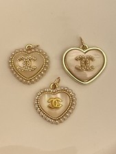 Lot Of 3 Chanel Zipper Pull Button Stamped Charms