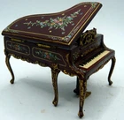 Vintage Bespaq Hand Painted GRAND PIANO 1:24 1/2 Scale Dollhouse Miniature