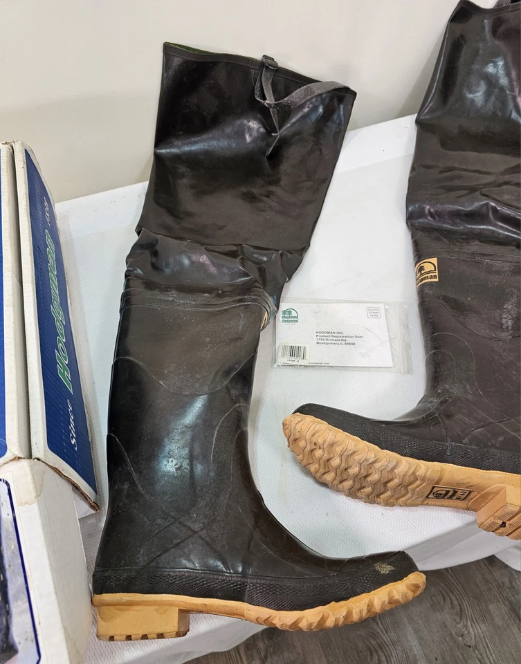 Hodgman Waders, Caster Rubber Hip Boots, Mens Size 8, Hip Waders VGC, Vintage!  - Image 2 of 4