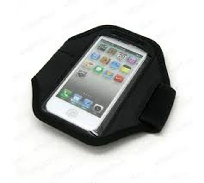 CAPA DE COURO PRETA ESPORTIVA PULSEIRA DE CINTO MACIO PARA APPLE IPHONE 5 - Imagem 2 de 3