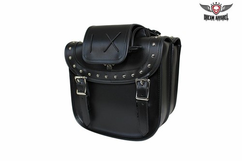 Motorcycle Saddlebag w/Quick Release PVC & Lock Waterproof -Universal Fit, Black - Picture 6 of 11
