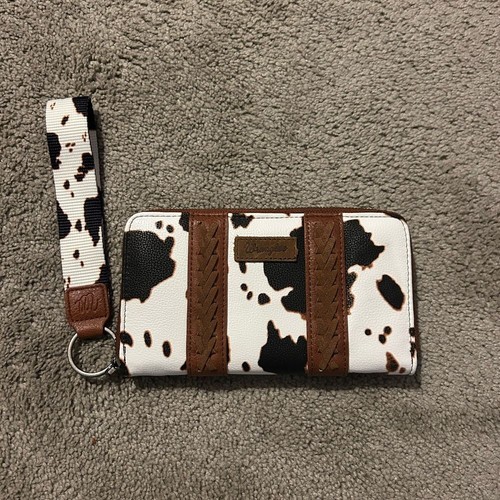 Montana West × Wrangler Wristlet Western Wallet Cow Print Credit Card Holder - Picture 2 of 7