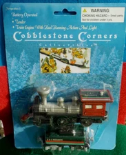 Brand New Cobblestone Corners Toy Train Battery Op Running Lit Engine, Tender HO