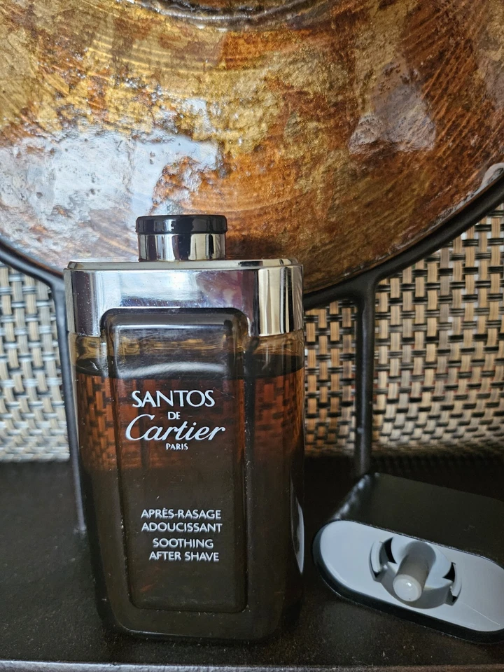 Santos De Cartier Vintage Para Hombre 3.3oz Calmante Después del Afeitado Muy Raro. 90% Completo Foto 2 de 4