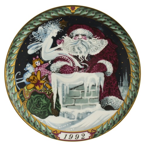 Bing&Grondahl Plate Santa Claus Collection 1992, "Santa On The Roof" - Picture 1 of 4