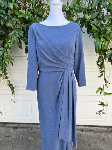 Adrianna Papell Größe 4 Damen blau Kurzarm Rundhalsausschnitt Maxi festliches Kleid - Bild 4 von 5