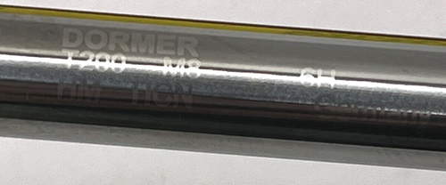 Dormer T200 M8 Solid Carbide TiCN Straight Flute Hard Material Machine Tap - Picture 3 of 5