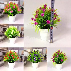 Outdoor Flower Fake False Plants Flowers Artificial Garden Decor With Pot~