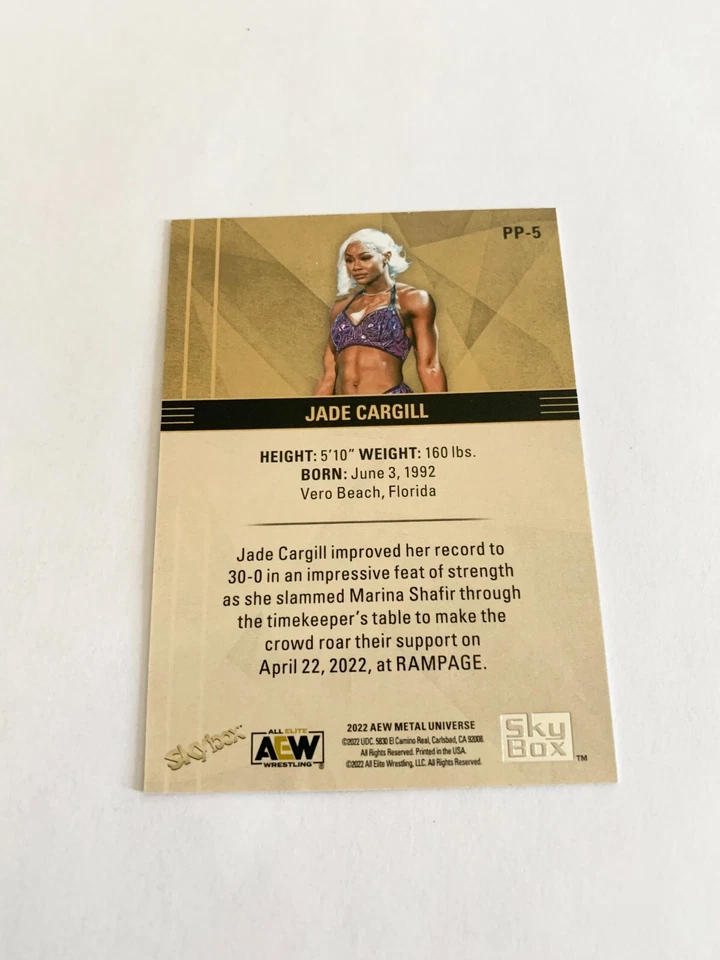 Jade Cargill Skybox Premium Star Sapphire 2022 Skybox Metal Universe AEW # PP-5 - Image 3 of 3