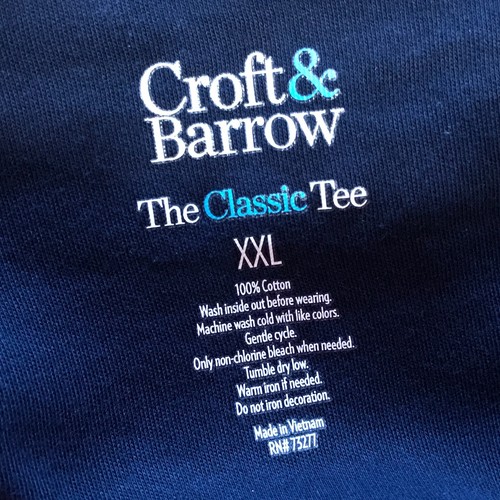 Croft & Barrow Holiday Shirt Womens XXL Navy Blue Cardinal Classic Tee Long Slv - Picture 7 of 7
