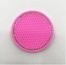 Pink 2 Piece Diamond Crystal Car Cup Holder Insert Car Pad 2020-2021