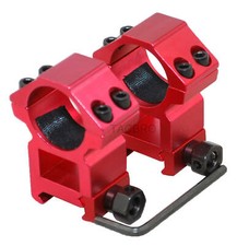 Red 1 Pair Extra High Profile 1" 25mm Ring Dia. Scope Ring Mount - Picainny