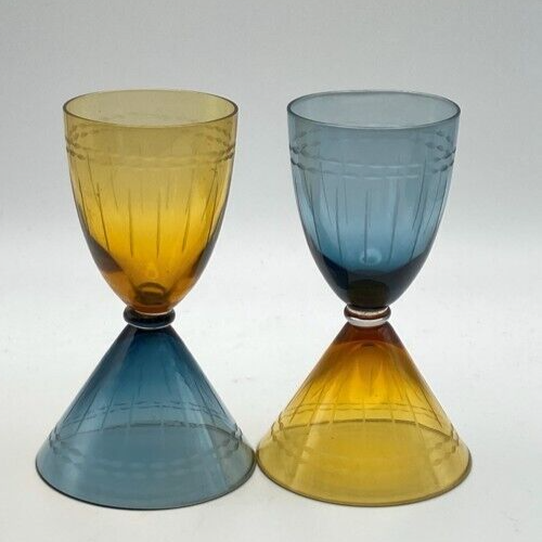 Juego de 4 Cordiales de Cóctel Martini Cristal Quinta Avenida MCM Reversibles De Colección Retro - Imagen 8 de 21