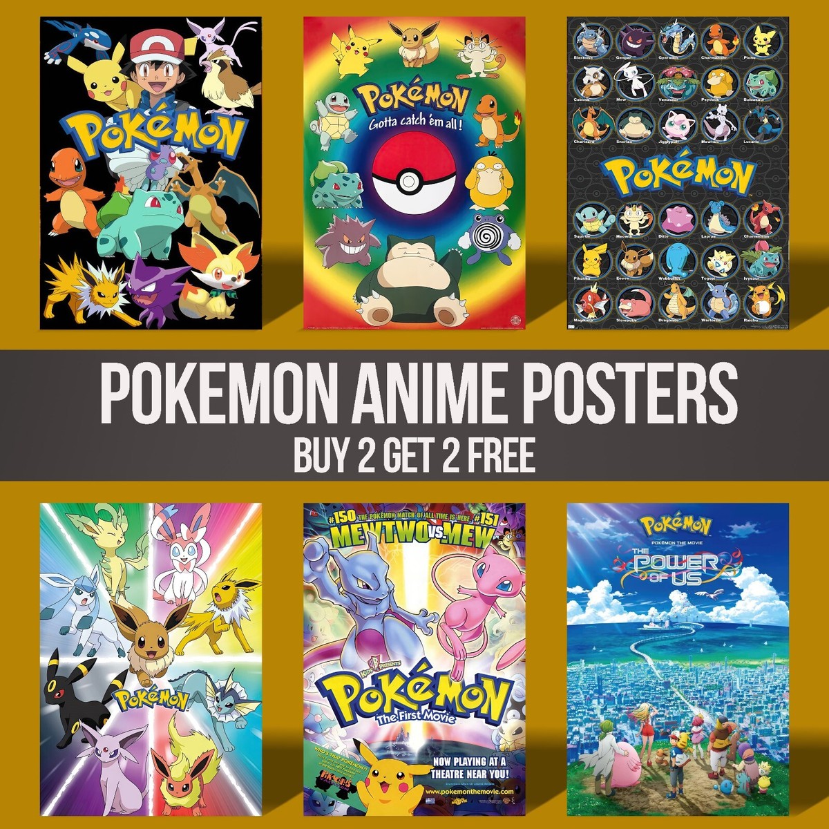 Movie Posters Pokemon Anime Manga Wall Art Poster Prints Pictures 