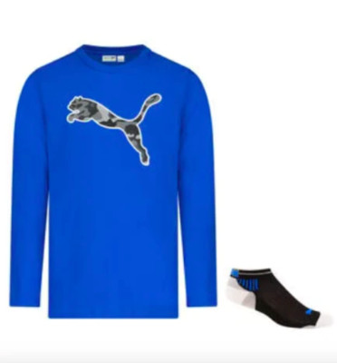 Puma Jungen (8-20) 2 Stck. Jersey Langarm T-Shirt mit Socken - blau