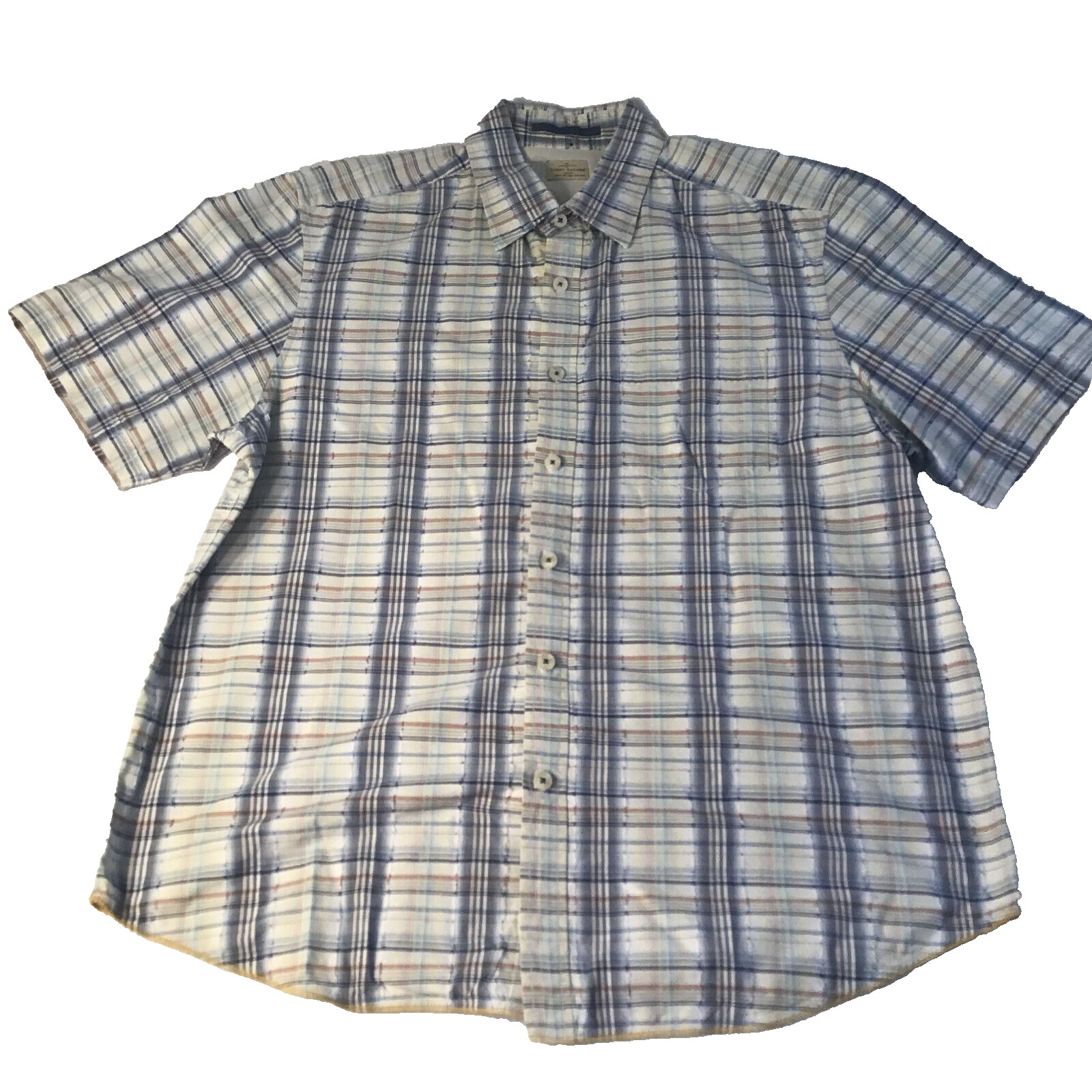 Tommy Bahama Jeans White Blue Stripes Men’s Short Sle… Gem