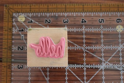 VAP! HELLO Phrase Word Cursive Saying Rubber Wood Stamp O | eBay