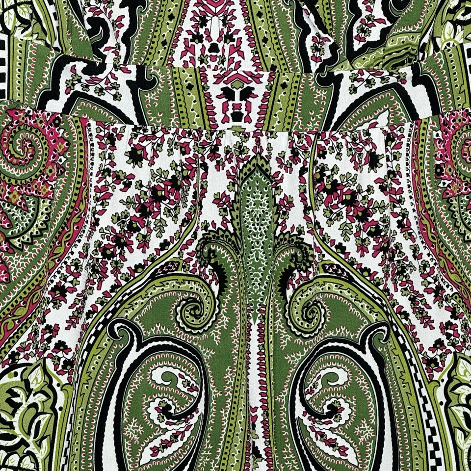 INC International Concepts 1X Top Camisa Verde Paisley Gorra Manga Corta Cuello en V Foto 2 de 4