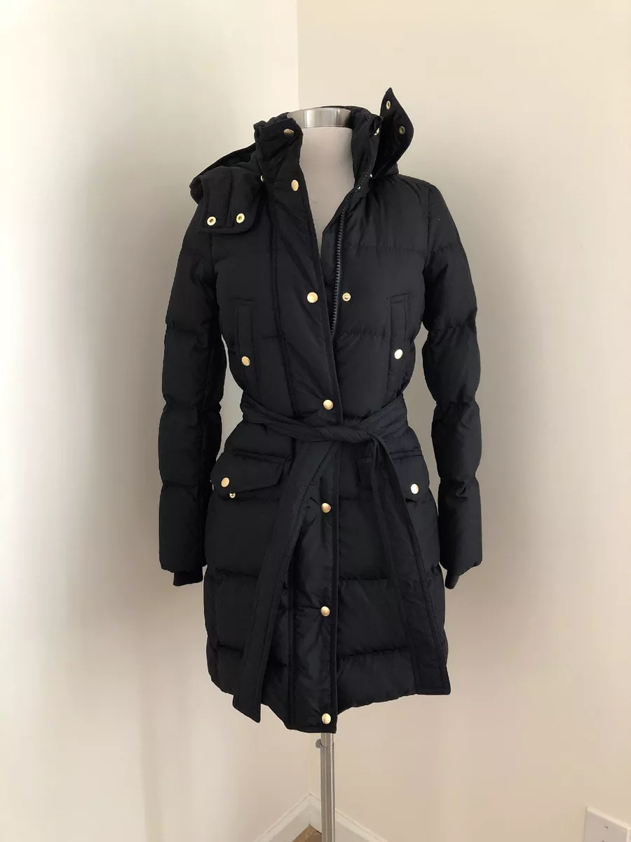 NWOT JCREW WINTRESS BELTED DOWN PUFFER COAT BLACK JACKET b5123