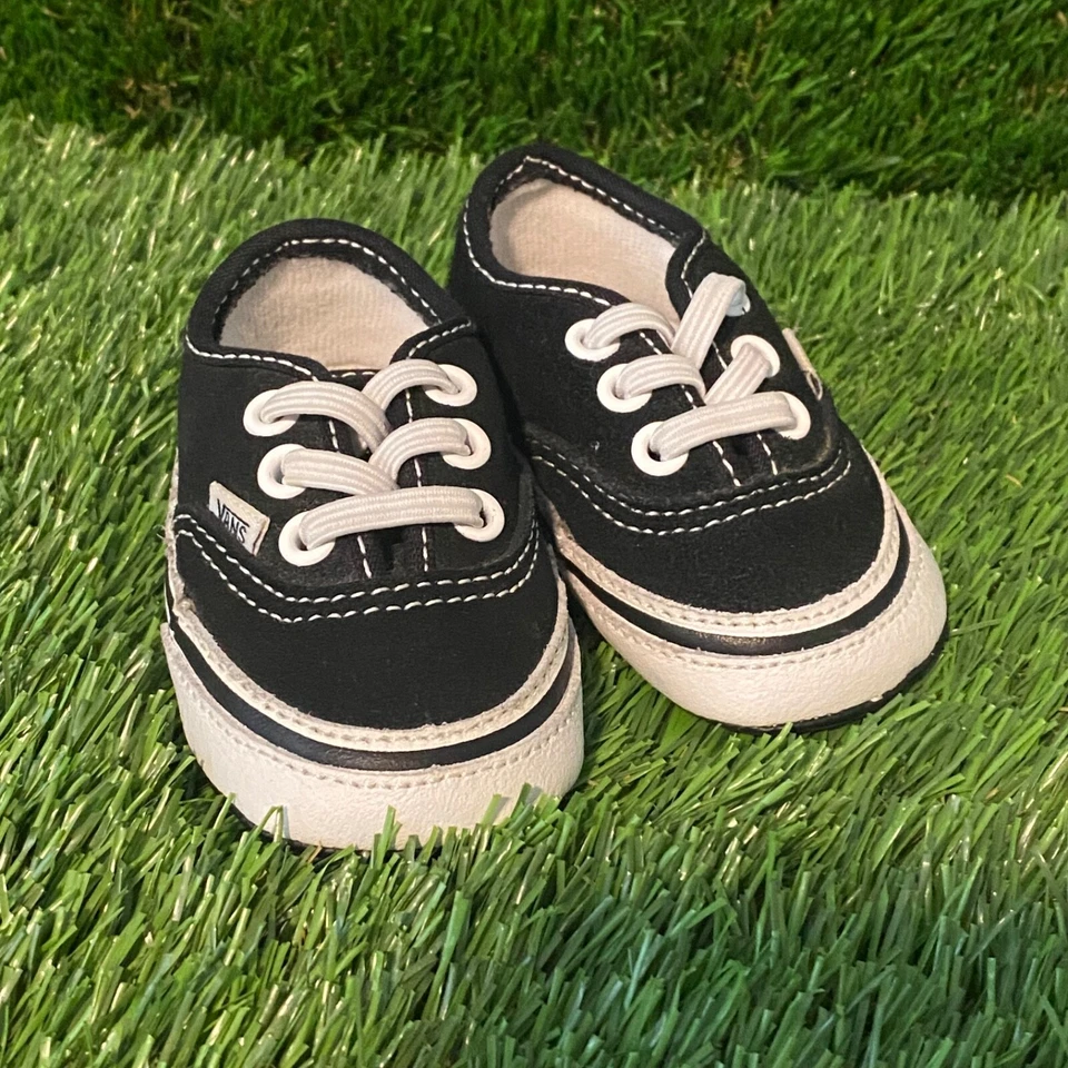 Vans Infant Old Skool 婴儿鞋 1 码黑色/真白色 — 第 2/4 张图片