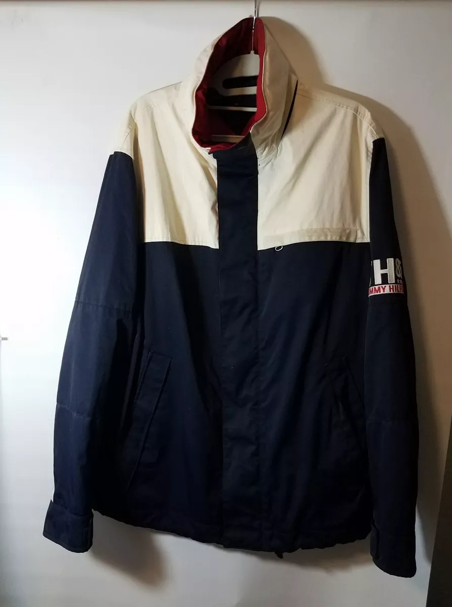 Tommy Hilfiger 03&#039; TH 85 Sailing Jacket Multi Red Blue Sz M Hipster Nylon | eBay