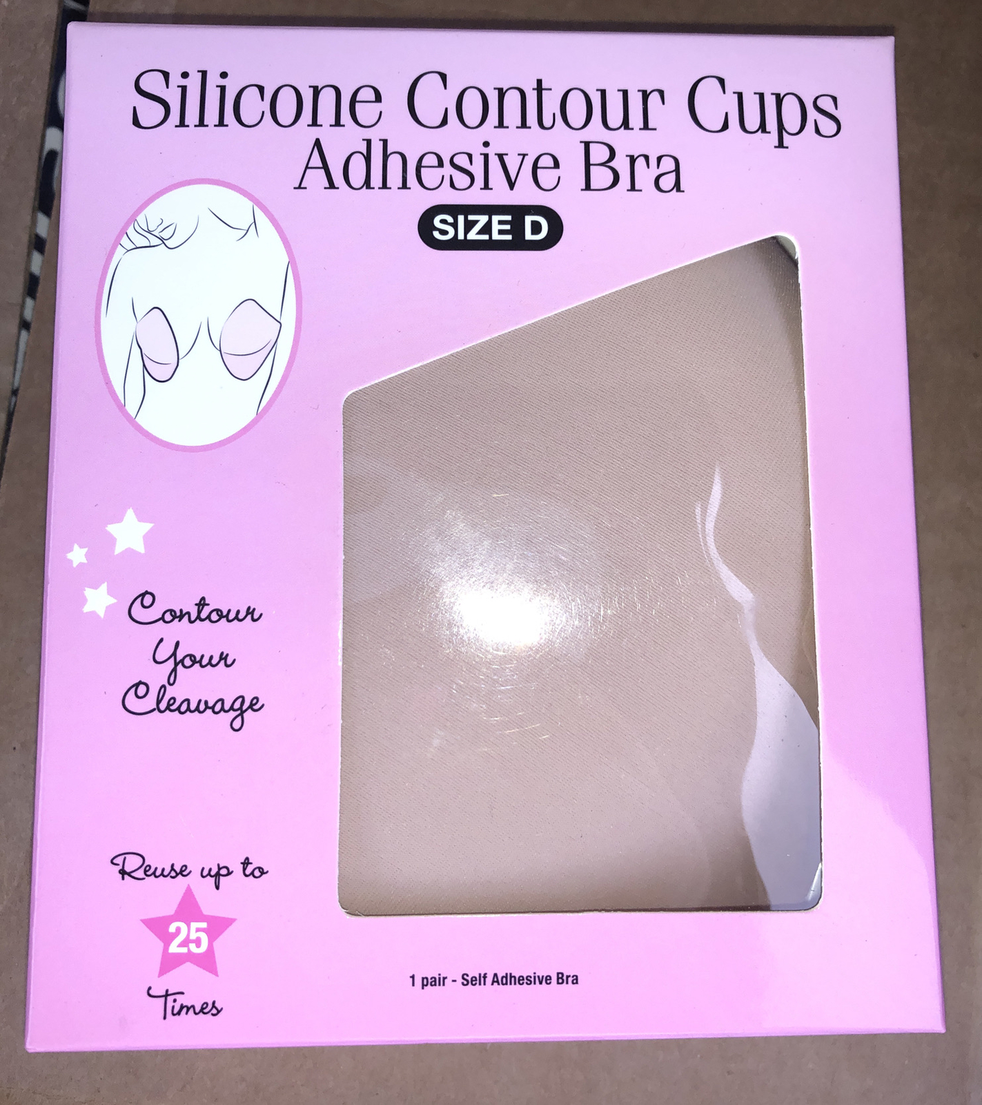 Hollywood Fashion Silicone Contour Cups Adhesive Bra Size D for sale