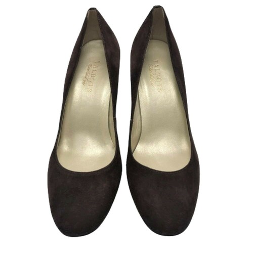 TALBOT Suede Pumps with Stack Heel in Chocolate Brown US SZ 7.5B - Pre Owned - Picture 2 of 8