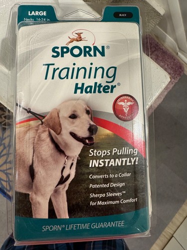 Sporn Dog Leash Training Halter Harness. No-Choke Non-Pull (Large - Black)