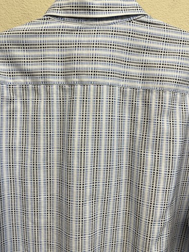 Camisa Robert Graham Geométrica Abotonada Puño Abatible Para Hombre Talla XL Azul - Imagen 8 de 11