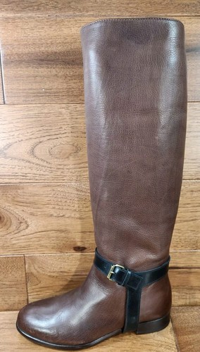 LANVIN Brunette Brown Leather Knee High Riding Boots Size 37, US 5 *NEW* - Picture 9 of 19