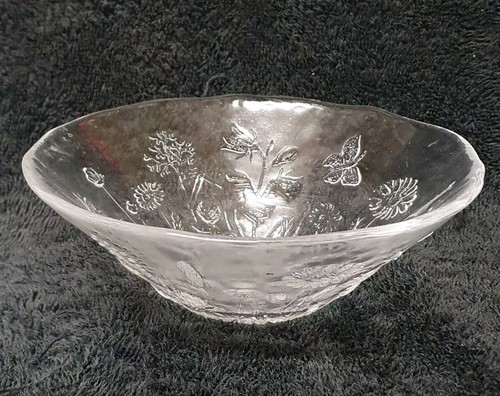 🔶️MCM KOSTA BODA ULLA CUENCO DE CRISTAL KJELL ENGMAN MARIPOSAS FLORES SILVESTRES VIDRIO - Imagen 5 de 6