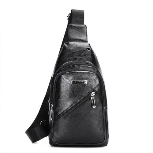 Borsa a tracolla da uomo impermeabile a tracolla in pelle PU petto sport viaggio - Foto 6 di 20