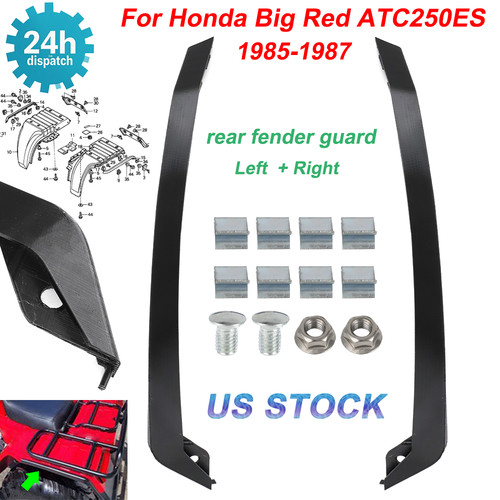 For 1985 1986 1987 Honda Big Red 250 ATC250ES Rear Fender Molding Guards Pairs - Picture 1 of 12