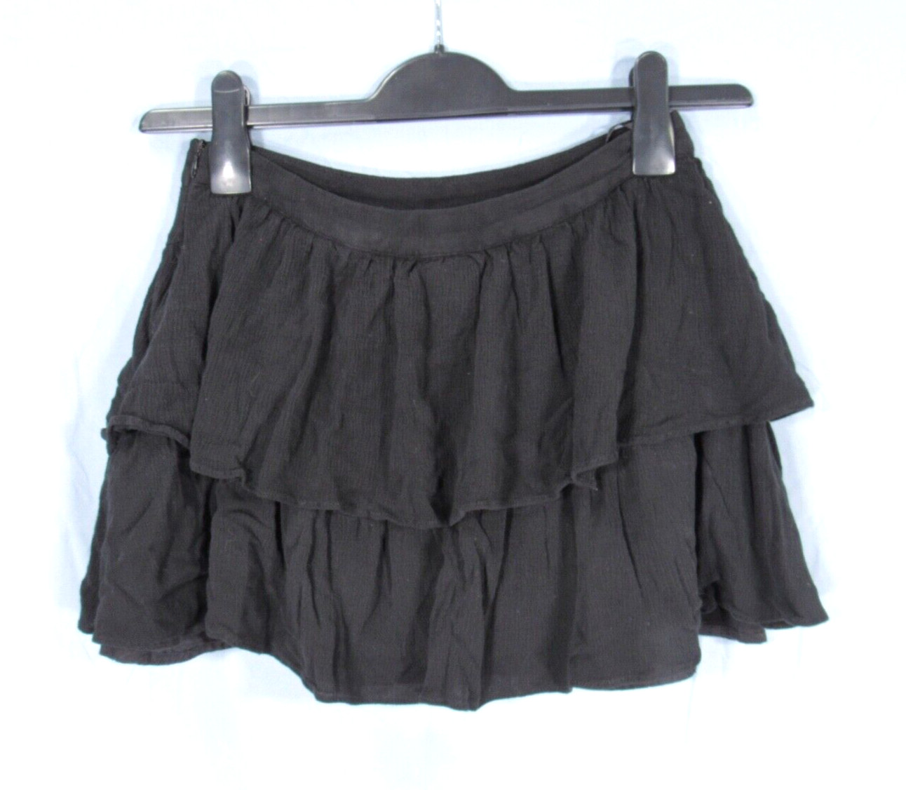 SUPERDOWN Solid Black RAYON CHALLIS Side-Zip TIER… - image 4