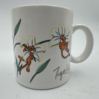 Petal Pets Coffee Cup Tiger Lilys, Look Closely To See Them Super Cute VTG 1989