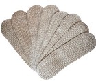 Set of 8 Braided Oval Stair Treads Rugs Tan Beige Almond Colors 27” X 8 1/4”
