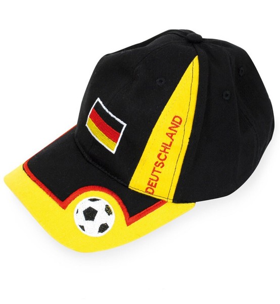 Deutschland Basecap Kappe GrößE Einstellbar WM EM FußBall Schwarz Rot Gold Party-image