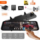 WOLFBOX G900 Mirror Dash Cam 4K Rear View cam Front and Rear, &Anti-Glare Film